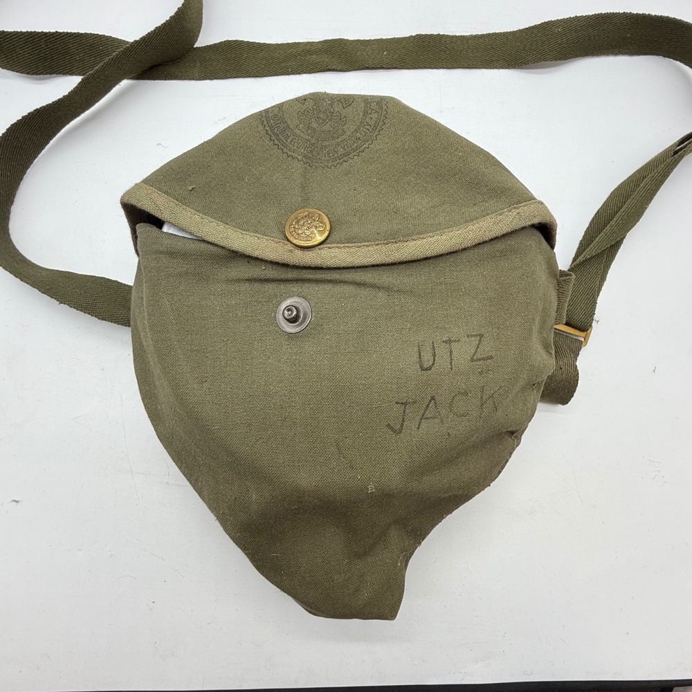 Vintage Boy Scouts of America Aluminum Mess Kit with Canvas Carry Bag Green